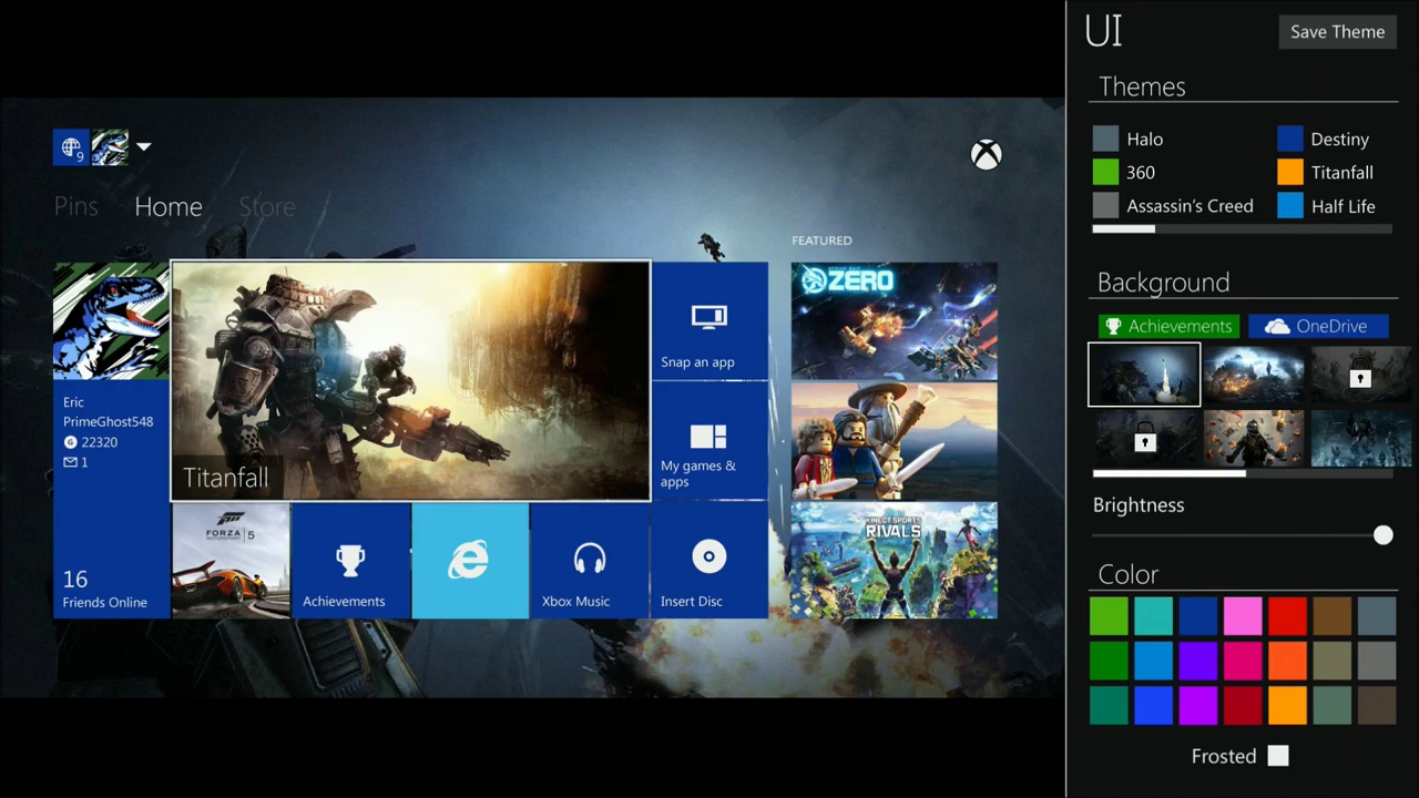 Dashboard Prototype Xbox One